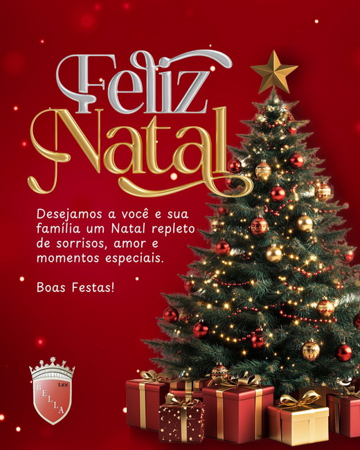 Desejamos a você e sua família um Natal repleto de sorrisos, amor e momentos especiais. Boas Festas!